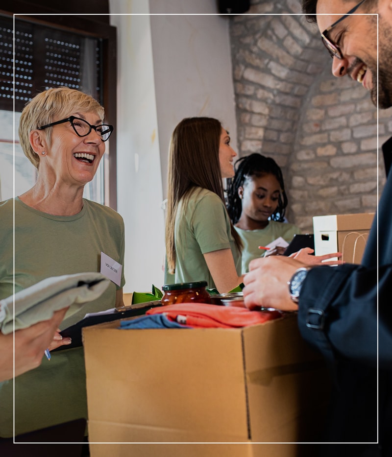 Three20-Recovery-Community_Northwest-Indiana-Recovery_Donate A group of volunteers working an event to support long-term recovery